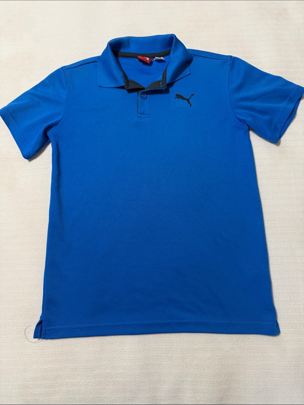 Puma Boys Bright Royal Blue Polo with Black Puma Logo